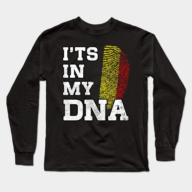 It's In My DNA Belgian Fingerprint Proud Belgium Flag Long Sleeve T-Shirt by snnt